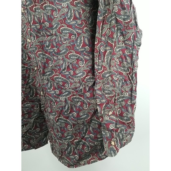 Club Room Mens Long Sleeve L Large Button Up Shirt Paisley - Picture 3 of 5